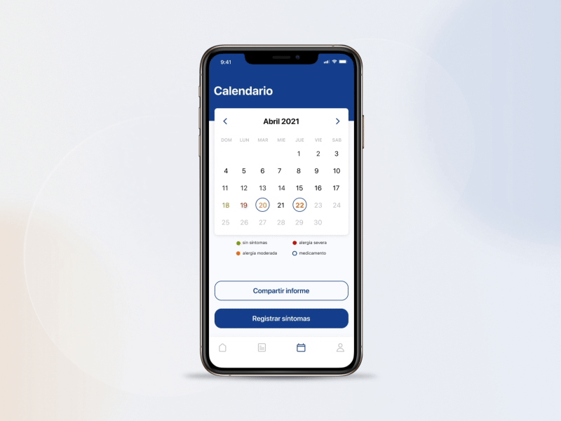 Medical Mobile App: tracking allergy symptoms app clean design health medical mobile mvp ui