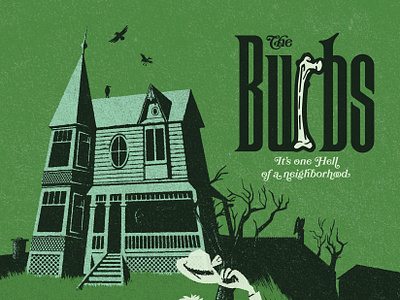 Burbs Mansion design disney ghosts haunted mansion illustration the burbs tom hanks type typography