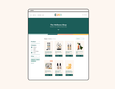 Euka Wellness - Website Redesign ecommerce shop page shopify ui design website design website redesign