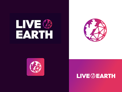 LiveEarth Branding brand branding earth gradient identity live logo space tech world