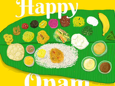 Anatomy of Onam Sadhya food food art illustration onam onamsadhya