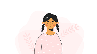 Girl flat illustration design flat girl graphic design illustration illustrator pink smile ui