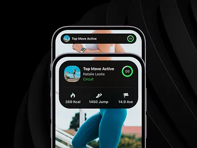 Dynamic Island Exploration app branding card cardio design dynamic island fitness health ios ios 16 mobile mobile design popular product design tren ui ux web web design workout