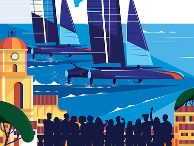 Saint-Tropez boats digital folioart france illustration maite franchi nft sailing travel