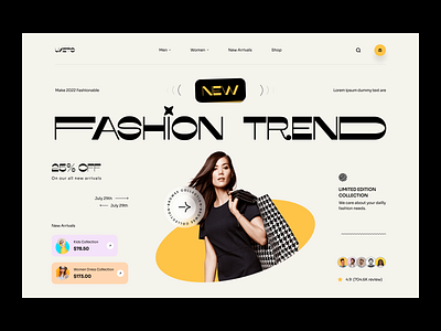 Fashion website creative header 2022 branding creative header creative header design design fashion header trend ui user experience user interface website