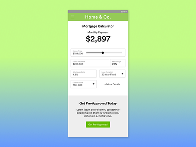 #dailyui 4: Mortgage Calculator calculator dailyui ui