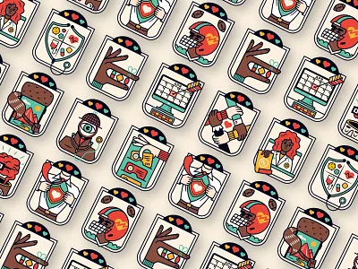 Healthcare Badges all the pretty colors badge design badges character health healthcare illustration nathan walker