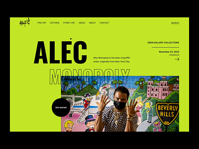 Alec Monopoly home page interaction animation art graphity illustration interaction landing landing page motion motion design ui user experience user inerface ux web web design website