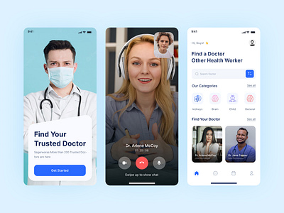 Medical service - Mobile App android app clinic doctor app doctor appointment health app healthcare hospital ios medicine minimal mobile mobile app patient patient app schedule ui ui design ux vaccine