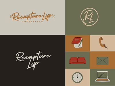 Recapture Life Counseling | Branding branding counseling icons logo psychology