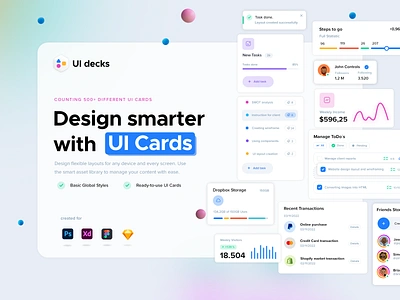 UI Decks for prototyping adobe photoshop cards components creative dashboard figma interface prototype psd sketch ui cards ui decks uidesign uikit widgets wireframe