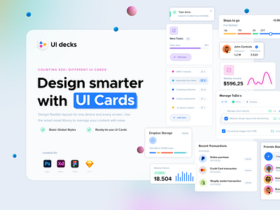 UI Decks for prototyping adobe photoshop cards components creative dashboard figma interface prototype psd sketch ui cards ui decks uidesign uikit widgets wireframe