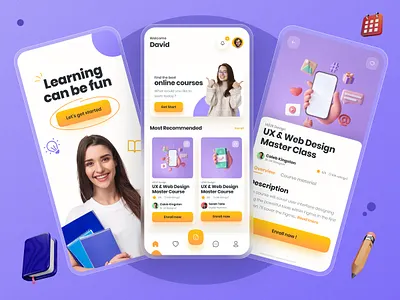 Online Courses App UI Design app design course course app design education education app elearning figma leaning learning platform online course online learning study app ui ui design ux