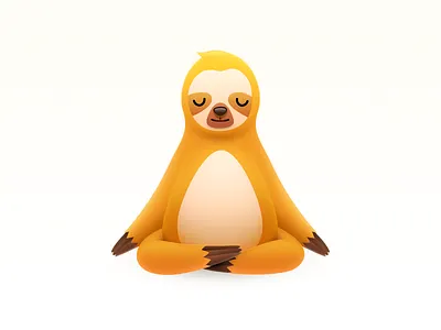 Yoga Sloth character illustration cute animal deep thought iconography little sloth mac icon macos icon osx icon meditation meditate operating system icon os icon realistic icon app icon sandor skeu icon skeuomorph icon skeuomorphism icon user interface icon ui icon gui yoga instructor yoga sloth zen