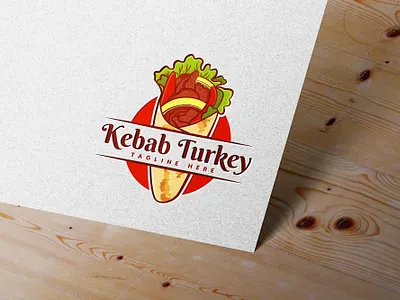 Kebab turkey hand drawn logo delicious food logo frosen food hand drawn hot kebab kebab logo kebab turkey logo meat red restaurant logo shawarma tasty unique