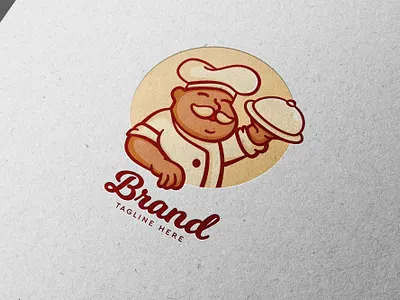 Bakery bread Logo with old fat grandpa mascot bakery bakery logo bread logo brown skin cartoon character chef fat grandpa hand drawn illustration logo male man restaurant logo