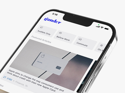 Gander - Mobile, Feed app design expereince interface ios iphone mobile ui ux