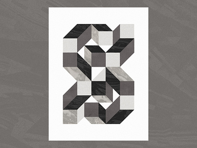 Chasing Blocks Poster Design abstract blocks geometric poster print sticker mule