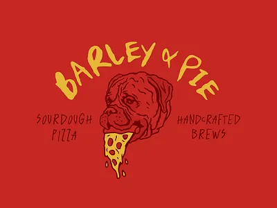 Barley & Pie Pizza beer brewery dog logo pizza sourdough