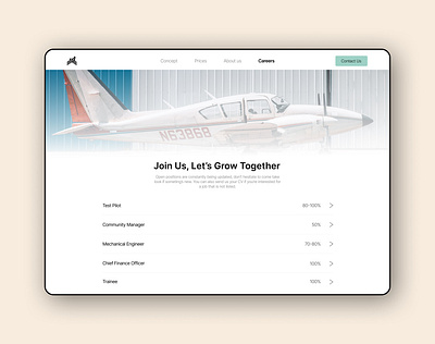 Aviation website careers page ui uidesign webdesign website