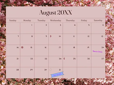 Daily UI 038 - Calendar calendar cherry blossoms dailyui design figma pink ui