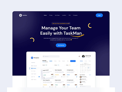 TaskMan - Task Managment Animation animation branding clean clean dsign homepage landing page manager managment minimal minimalis task task managment task managment dashboard task managment landing ui uidsign website website dsign