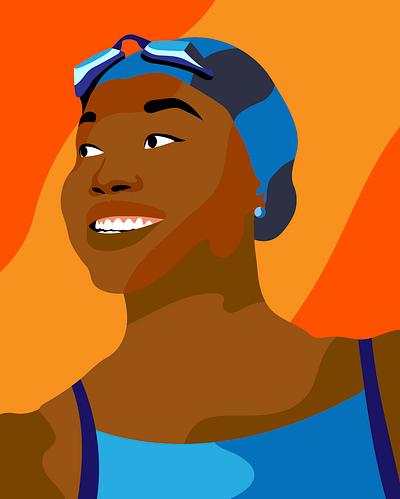 Faces in the Crowd X Simone Manuel adobe illustrator adobe photoshop design graphic design illustration illustrator olympics swimming usa vector