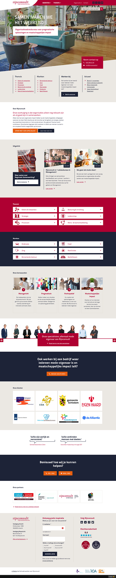 Rijnconsult organisatieadviesbureau webdesign frontpage cms ui web design webdesign
