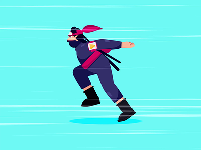 Ninja Runcycle Animation animated gif animation animation 2d animation after effects character animation design illustration motion design motiongraphics