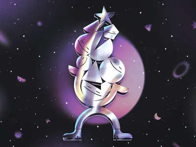 Energía ✴ 3d blurry chrome design geometric geometry guadalajara illustration mexico noise shapes space stars textures