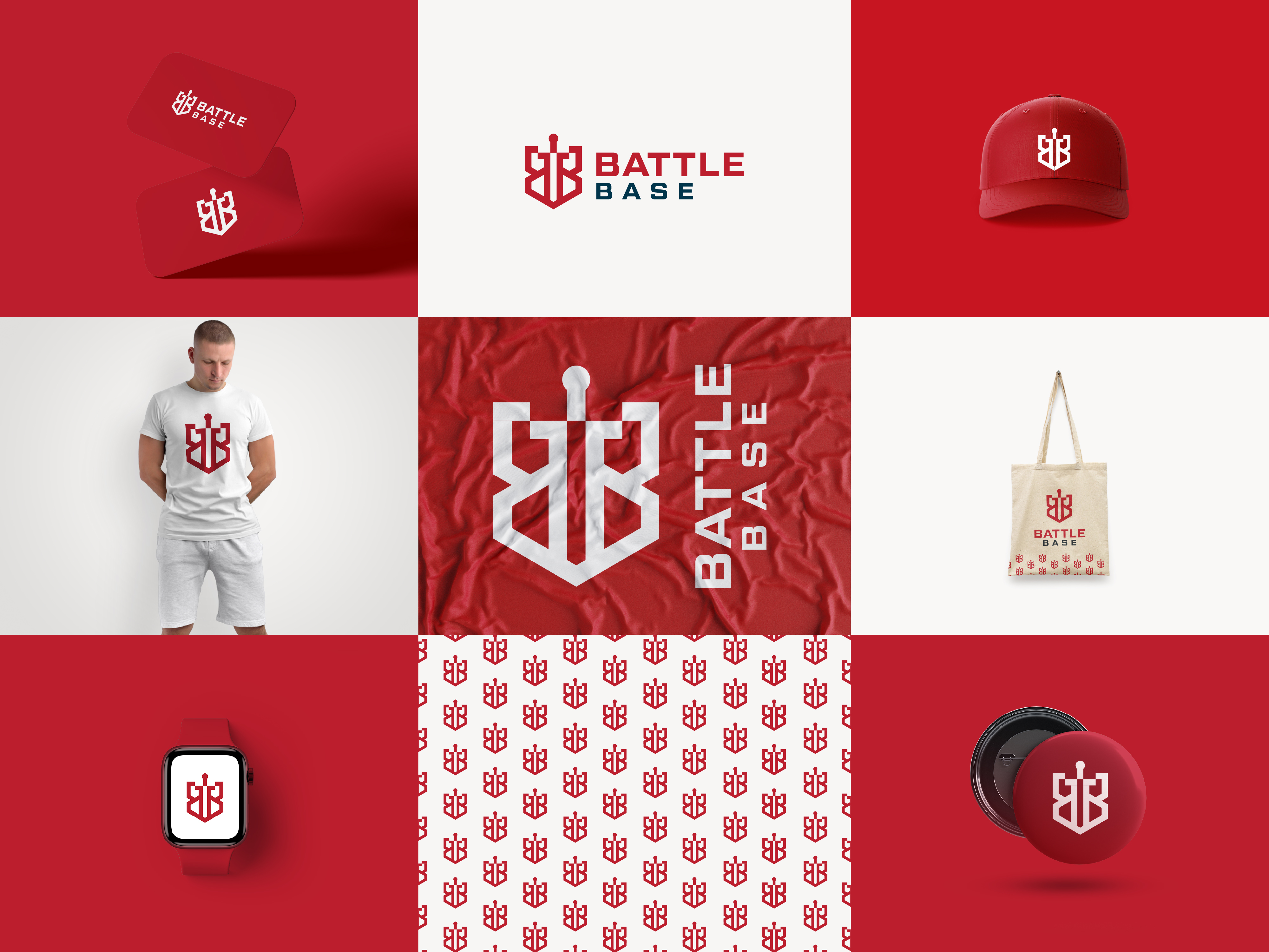 BATTLE BASE - Letter B + B & Sword-Shield Logo Concept By Al Mamun ...