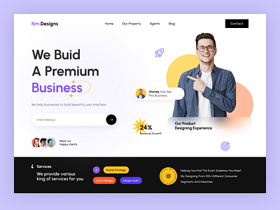 Agency Web Header agency blockchain branding company corporate website creative agency home page minimal modern nishar portfolio product saas sass website startup user experience userinterface web3 website