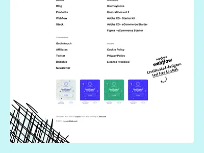 Petrbilek.com - Webflow Certificates arrow badge blog certificate components designer site figma footer icon icons personal site portfolio webflow