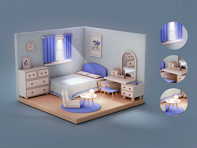 C4D Practice - Little house 3d c4d home house ui