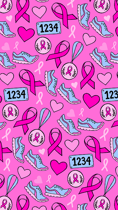 Running to raise money for breast cancer research illustration branding design drawing fun illustration vector