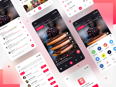 Short Video Mobile App Screens ui ux