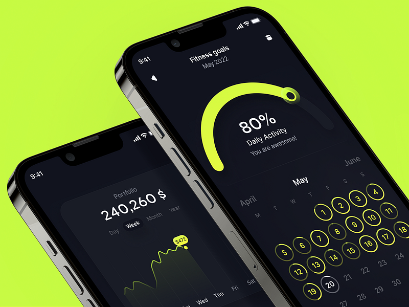 Data visualization app UI-kit | Update v 1.15 app calendar charts data visualization ui ui kit uikit ux