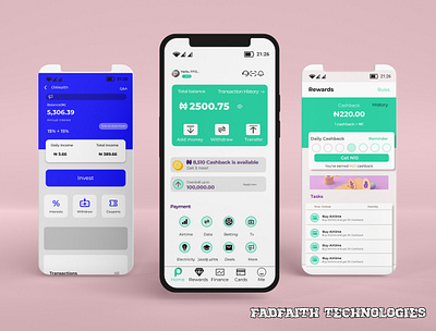 Fintech Mobile App UI/UX app design graphics mobile ui ux vector