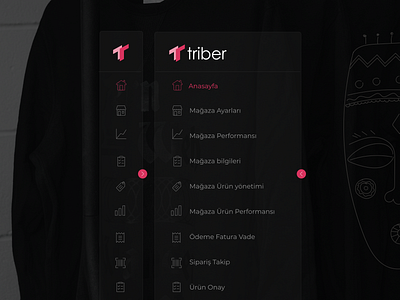 Triber Sidebar Navigation dashboard flat header icon illustration landingpage navbar navigation ui ux vector web website
