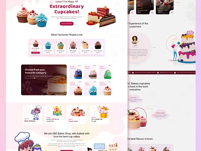 ABC Baker Shop bakery shop bakerydesign bakerywebsite baking cake shop website e commerce website foodwebsite landing page ui design ux design website design