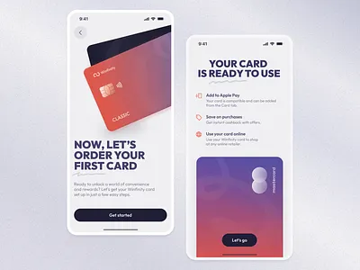 Card ordering - Winfinity app banking card clean credit design fintech illustration modern onboarding ui