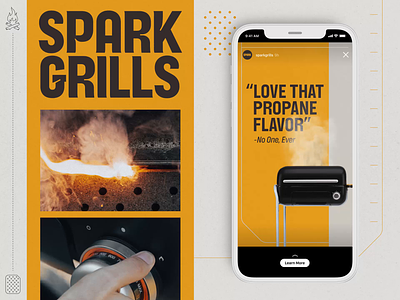 Spark Grills advertising brando is mad talented design graphic design motion graphics paid social social social media typography