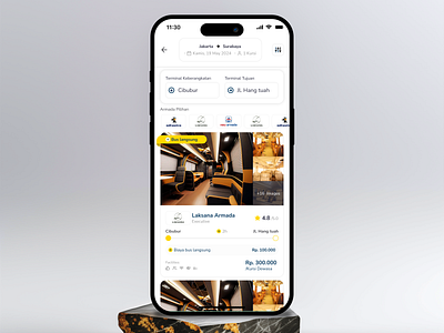 Bus List Screen – Premium Ticket Booking App app booking buss clean list logo minimalist mobile app travel ui