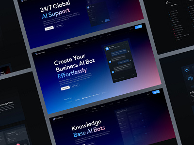 SynthMind - AI Web3 Bot Business & Technology Startup Website ai ai bot ai chat bot bot business chat bot clean dark gradient landing page minimal startup tech technology ui ux web design web3 web3 app website