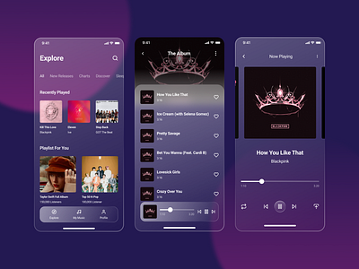 Music Player Glassmorphism glassmorphism music player