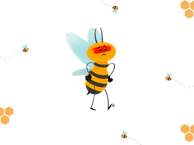 Angry bee😡 angry artwork bee branding charactersdesign childrensbookillustrator cute design ecology graphic design illustration illustrator logo nature ui