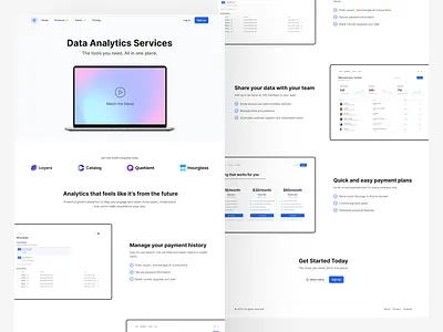 Data analytics landing page app branding design figma graphic design illustration logo typography ui ux vector