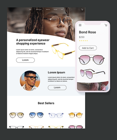 UI exercise for Sunglasses Brand branding design graphic design ui