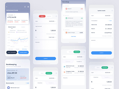 Bookkeeping / Record assets bookkeeping design finance ui ux