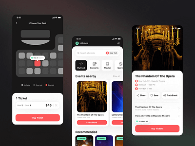 Event App 🎭 app concept concert dailyui design event event app events figma mobile theater tickets ui